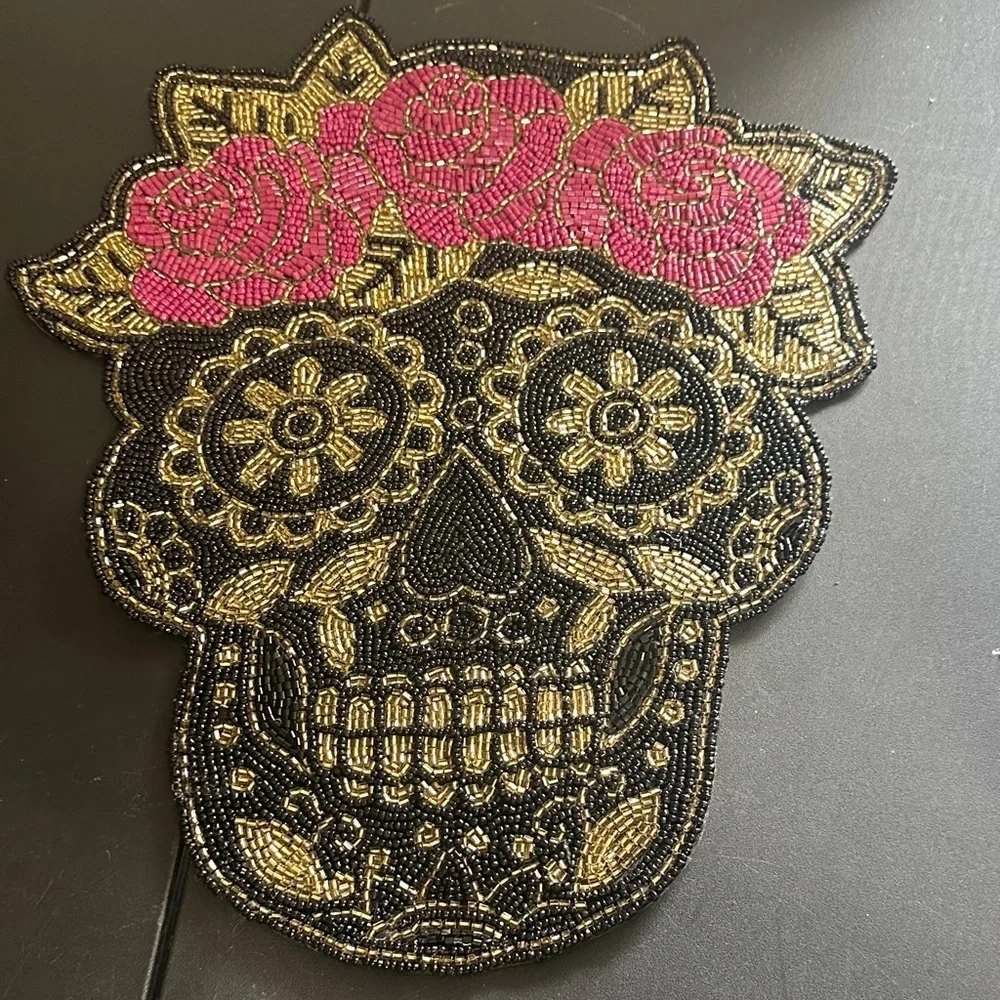 Tahari beaded sugar skull charger 15”